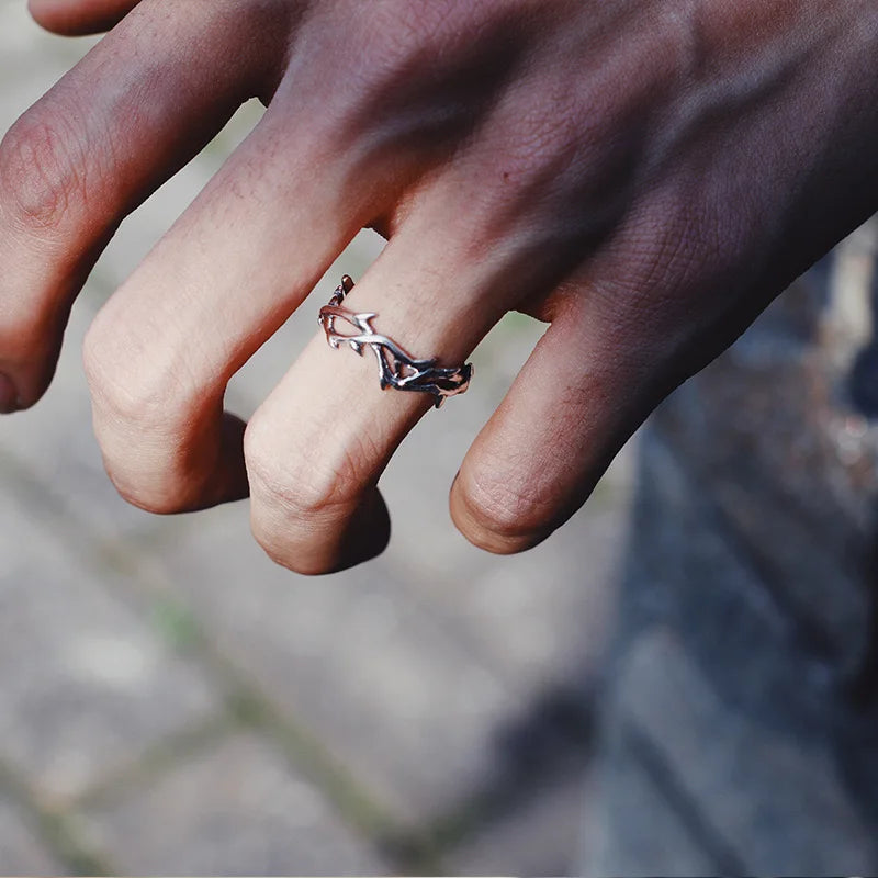 Punk Thorn Adjustable Ring